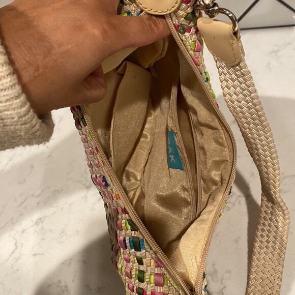 The Sak hobo style woven ribbon handbag Y2K shoulder colorful summer artsy - Picture 7 of 12